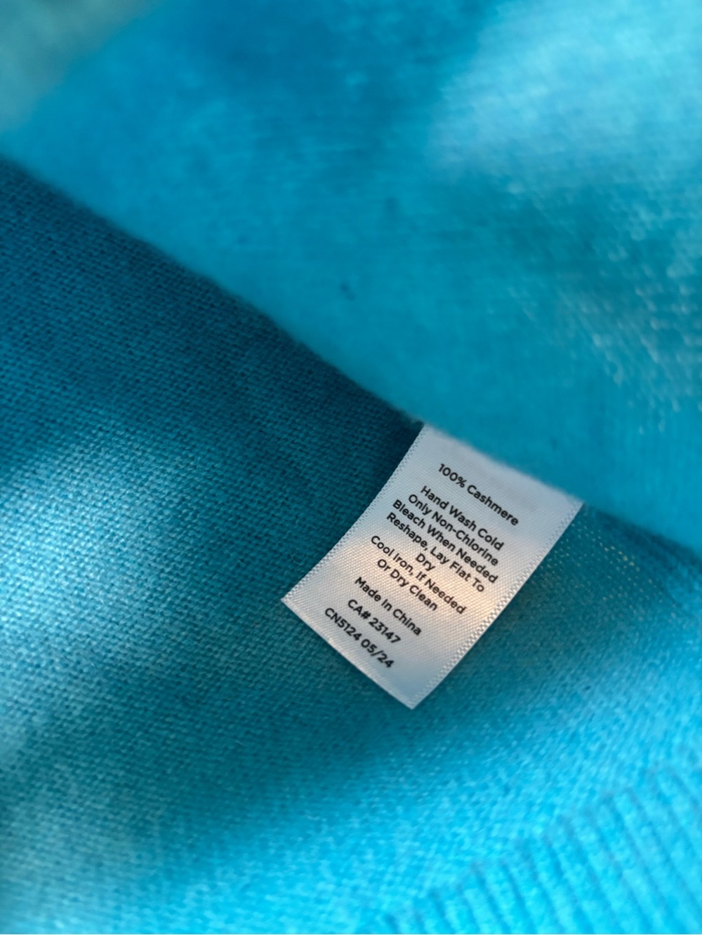 Talbots Blue 100% Cashmere Knit V-Neck Ribbed Trim Pullover Sweater L - Picture 6 of 8